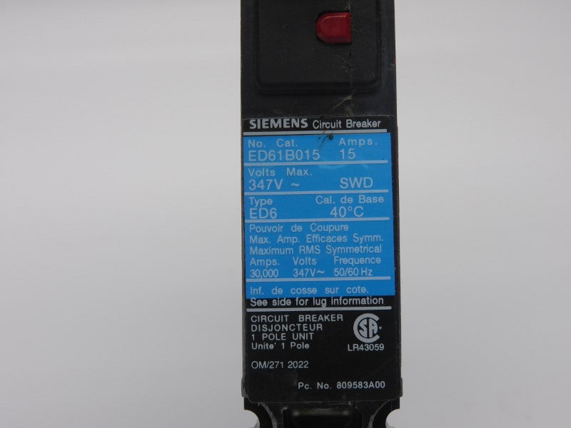 SIEMENS ED61B015 347V 15A NSNP