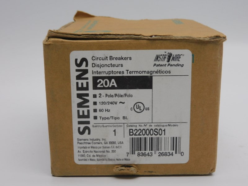 SIEMENS B22000S01 120/240V 20A NSMP