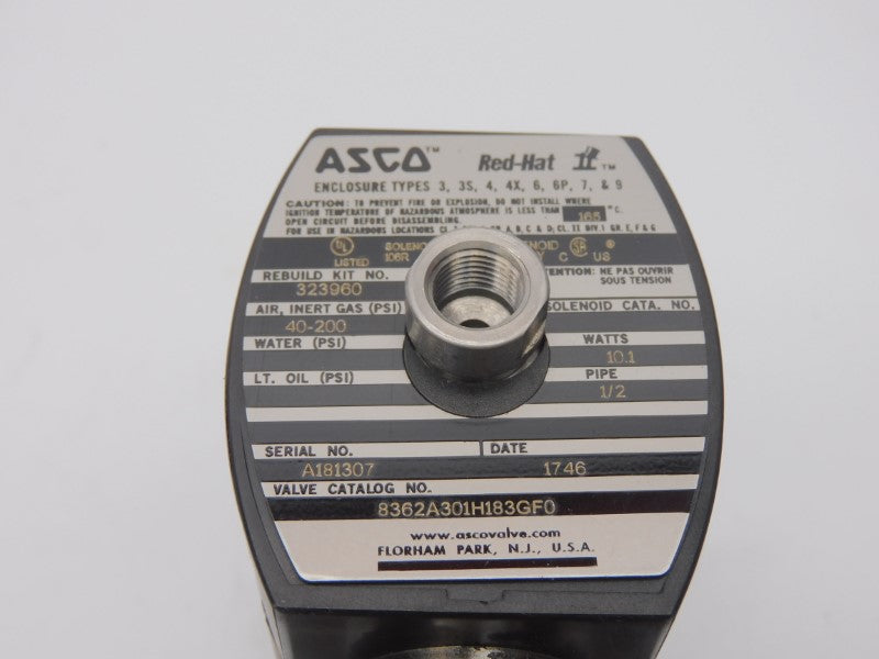 ASCO 8362A301H183GFO 110/120V 40-200PSI 1/2" NSMP