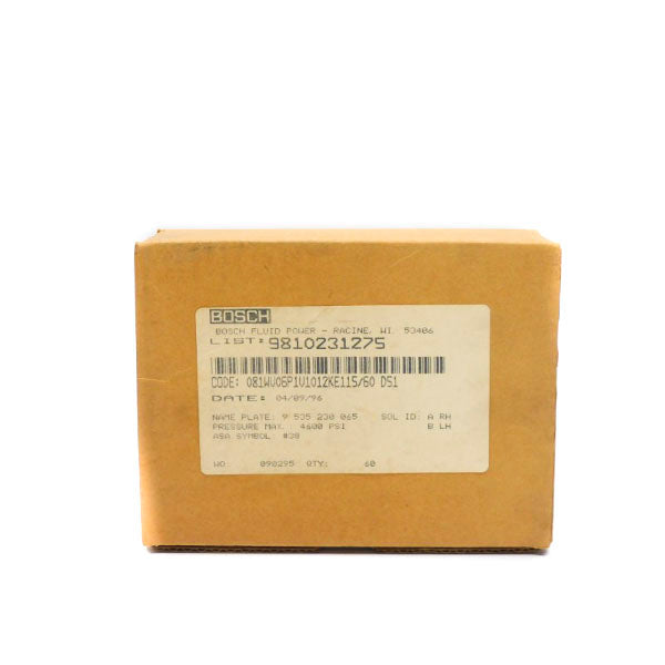 BOSCH 081WV06P1V1012KE115/60D51 9810231275 4600PSI NSFS