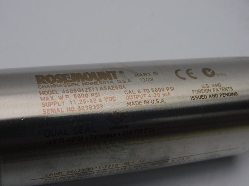 ROSEMOUNT 4600G42E11A5AE5Q4 11.25-42.4VDC 5000PSI NSMP