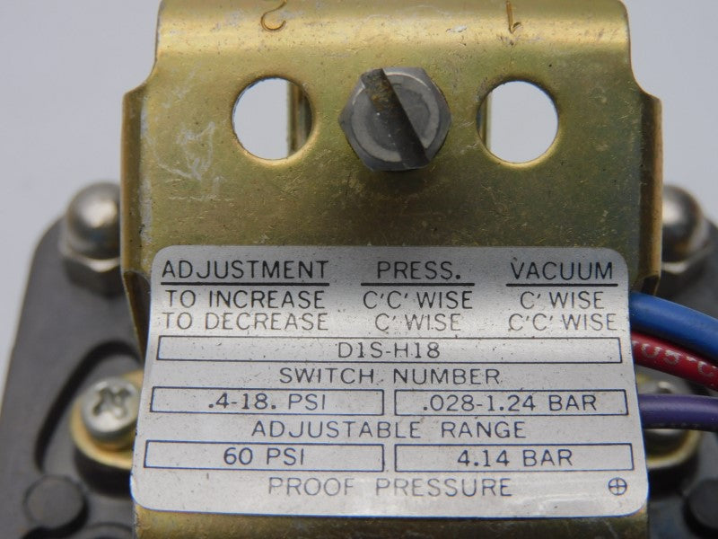 BARKSDALE D1S-H18 .4-18PSI NSMP