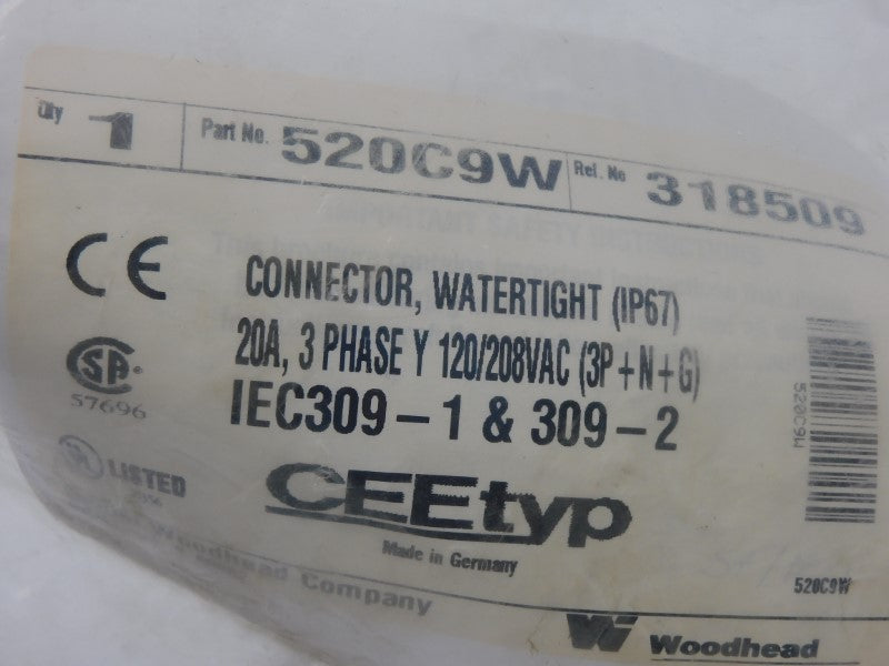 DANIEL WOODHEAD 520C9W 120/208VAC 20A NSMP
