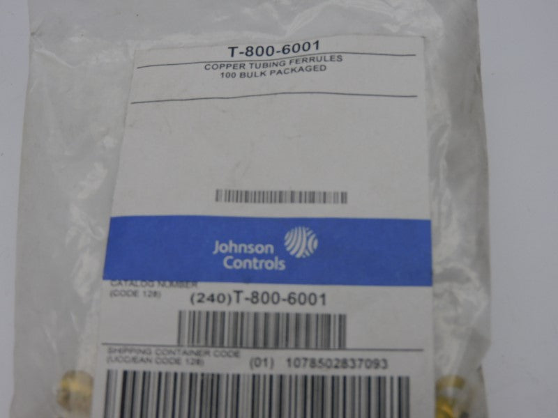JOHNSON CONTROLS T-800-6001 (PKG OF 100) NSMP