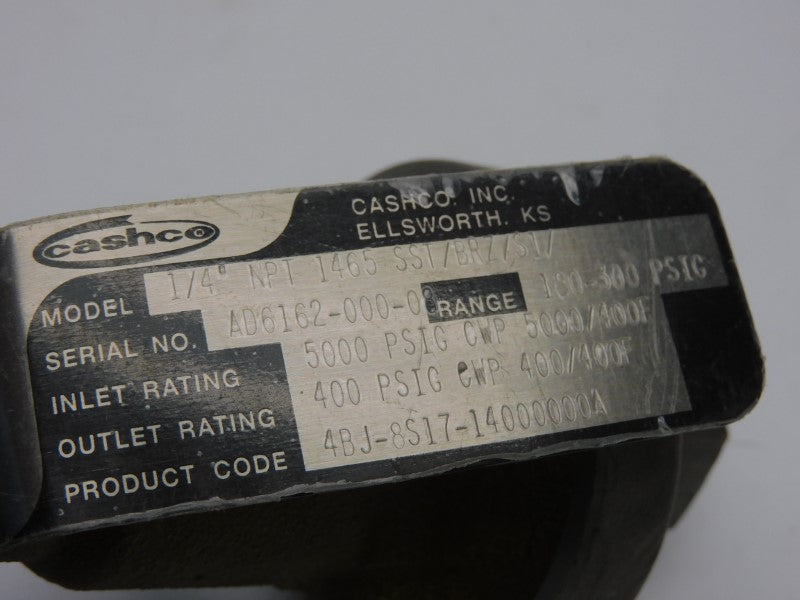 CASHCO 1/4"NPT1465SST/BRZ/S1/ 180-300PSI 1/4" NSMP