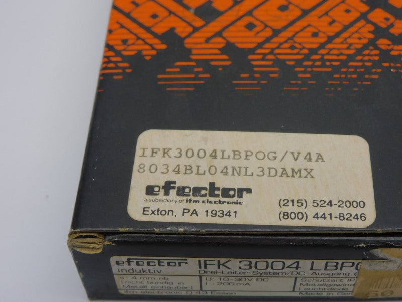 IFM EFECTOR IFK3004LBPOG/V4A 8034BL04NL3DAMX 10-30VDC NSMP
