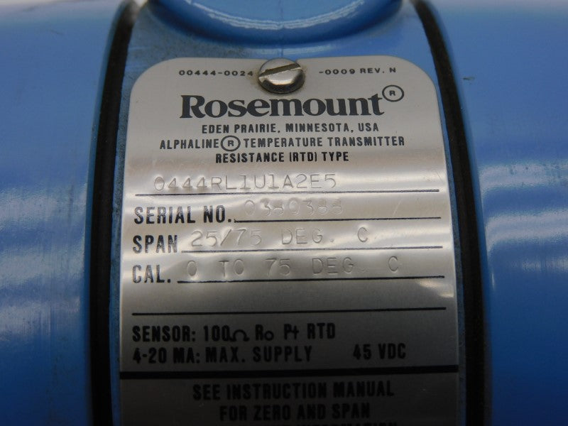 ROSEMOUNT 0444RL1U1A2E5 45VDC NSNP