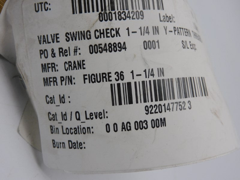 CRANE FIG. 36 1-1/4" NSNP
