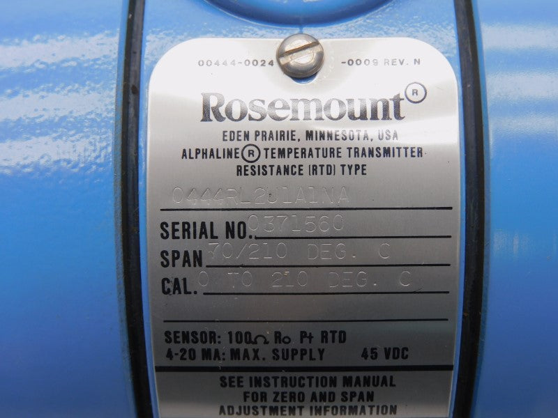 ROSEMOUNT 0444RL2U1A1NA 45VDC NSMP
