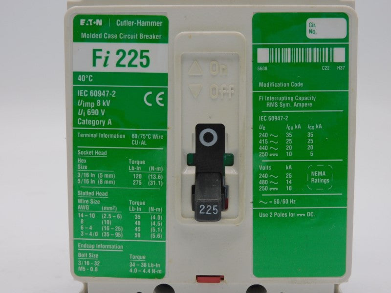 CUTLER HAMMER FI3225L 690V 225A NSMP