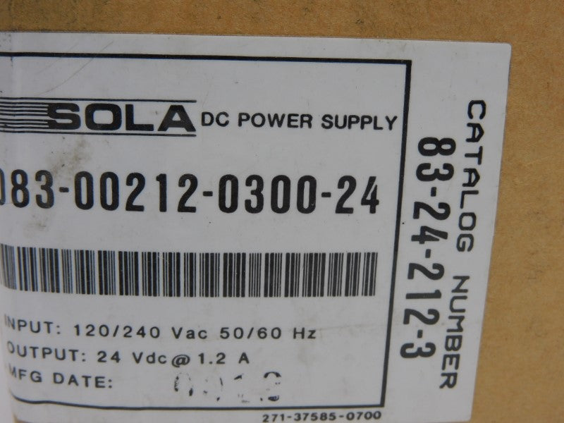 SOLA 83-24-212-03 120/240V 0.6/0.3A NSMP