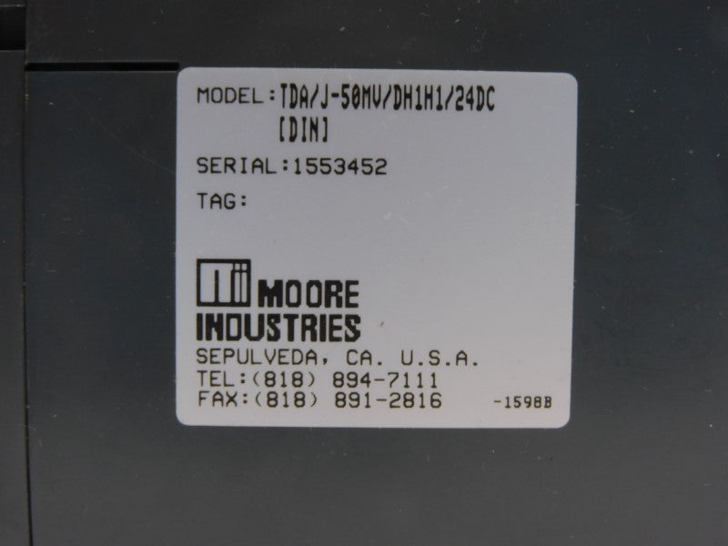 MOORE INDUSTRIES TDA/J-50MV/DH1H1/24DC[DIN] 240VAC 5A NSNP