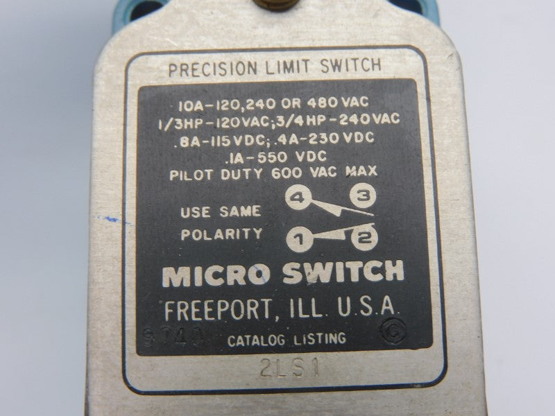 MICRO SWITCH 2LS1  600VAC 10A UNMP