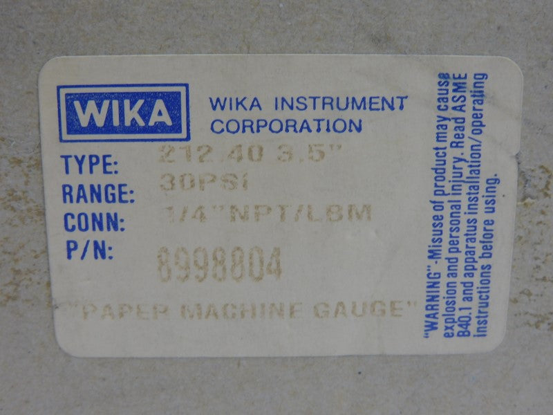 WIKA 8998804 30PSI NSMP