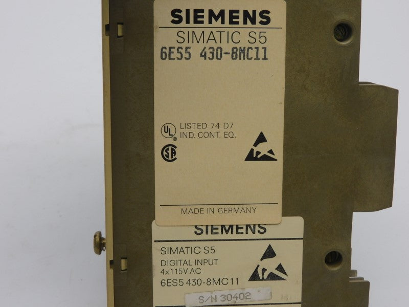 SIEMENS 6ES5430-8MC11 115VAC UNMP