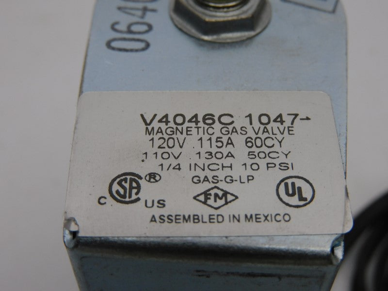 HONEYWELL V4046C1047 110/120V .115/.130A 10PSI 1/4" NSNP