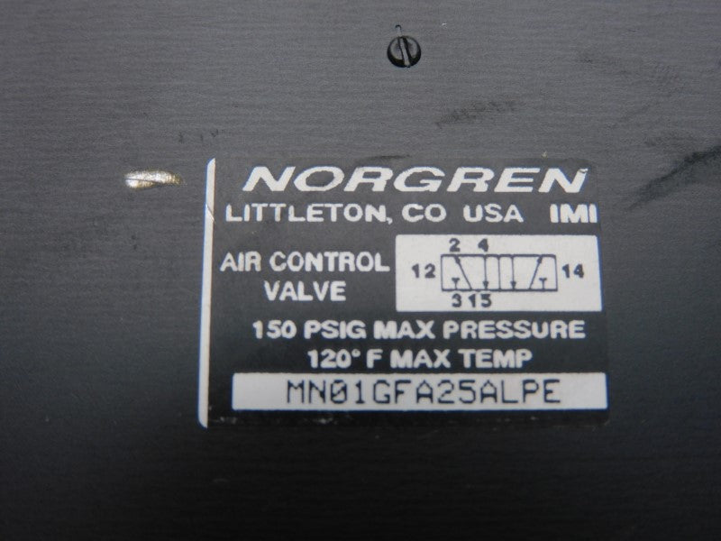 NORGREN MN01GFA25ALPE 24V 150PSI NSNP