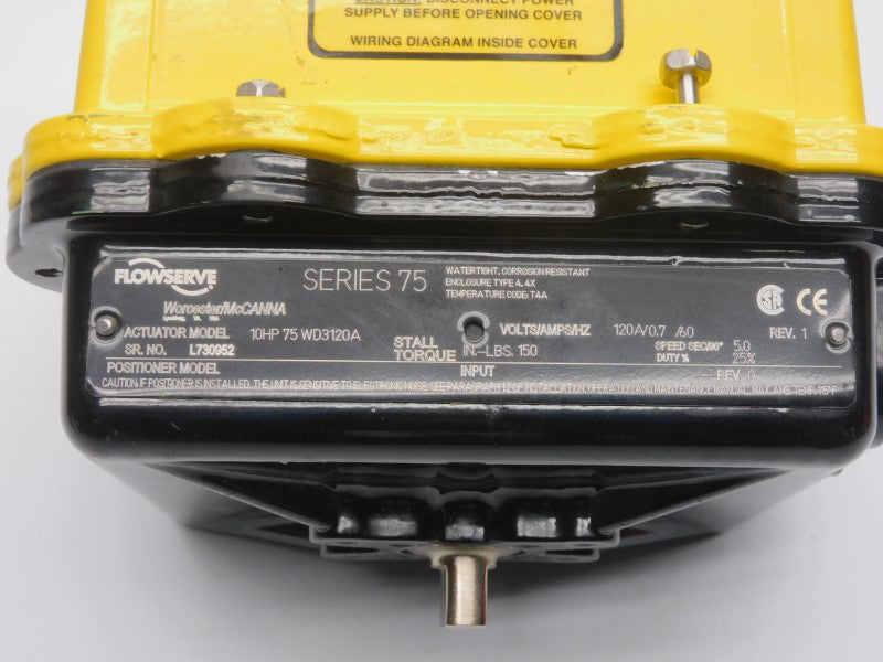 FLOWSERVE 10HP75WD3120A 120V 0.7A REV. 1 NSNP