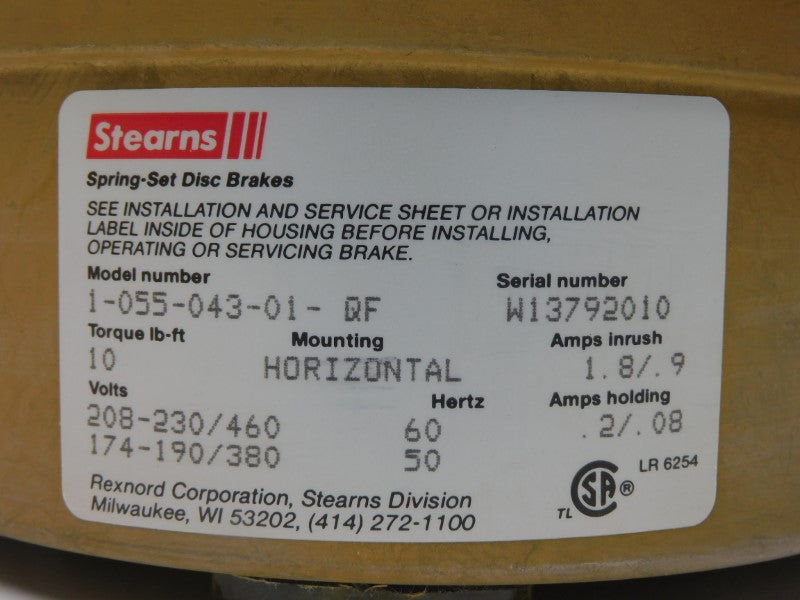 STEARNS 1-055-043-01-QF 208-230/460V .2/.08A NSMP