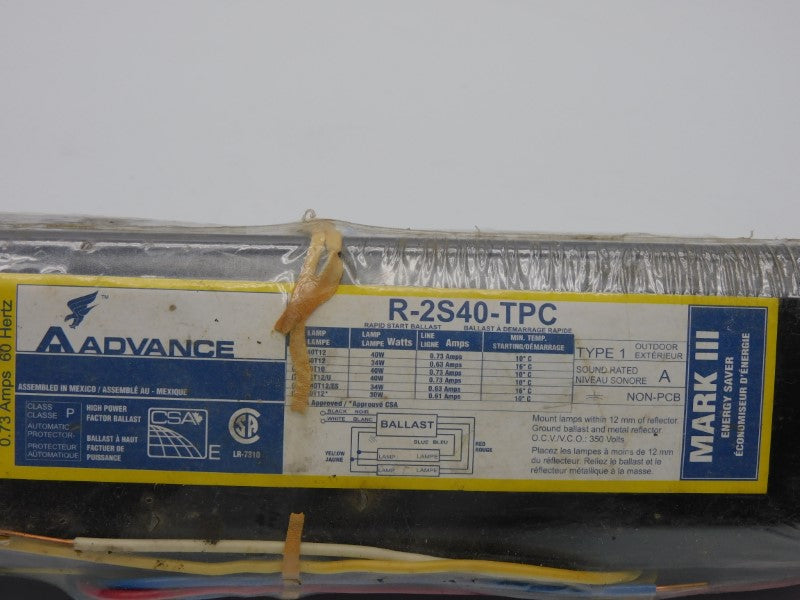 ADVANCE R-2S40-TPC 120V 0.73A NSNP