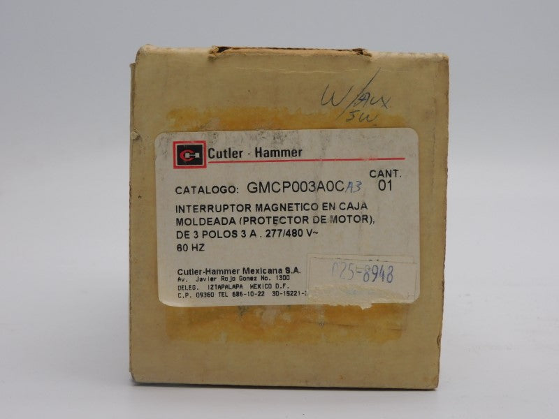 CUTLER HAMMER GMCP003A0CA3 480V 3A NSMP