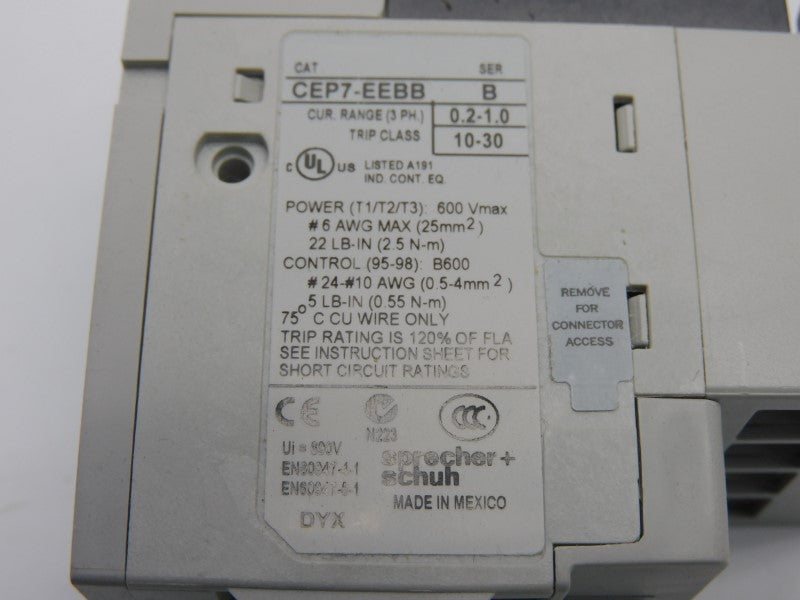 SPRECHER+SCHUH CEP7-EEBB SER. B 690V 0.2-1.0A NSMP