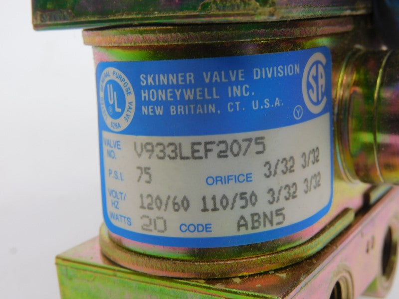 HONEYWELL V933LEF2075 110/120V 75PSI NSMP