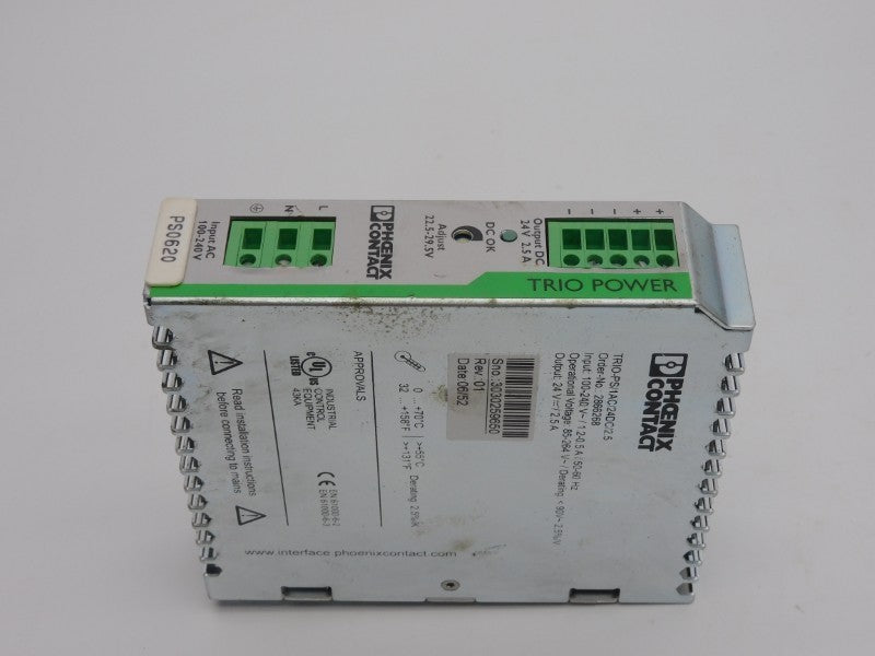 PHOENIX CONTACT TRIO-PS/1AC/24DC/2.5 2866268 85-264V 2.5A UNMP