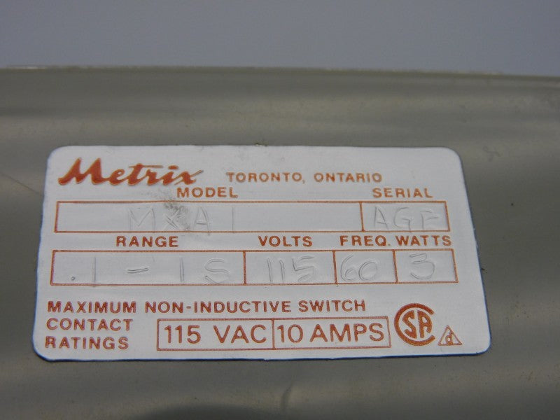 METRIX MXA1 115V 10A .1-1SEC NSMP