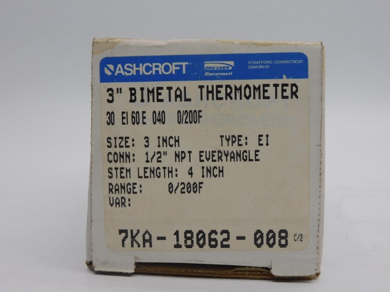 ASHCROFT 30EI60E040-0/200F 4" NSMP