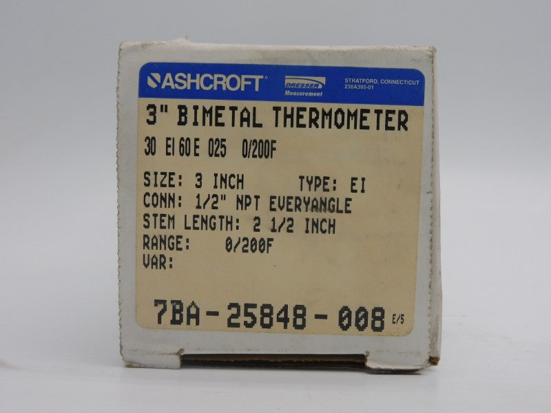 ASHCROFT 30EI60E025-0/200F 2-1/2" NSMP