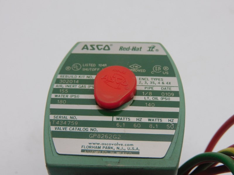 ASCO GP8262G2 110/120V 140-180PSI 1/8" NSNP