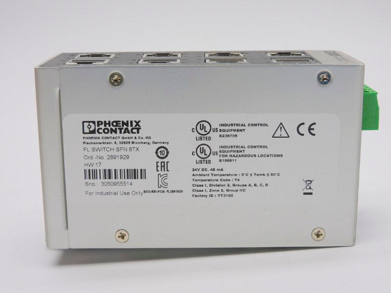 PHOENIX CONTACT FLSWITCHSFN8TX 2891929 VER. 17 24VDC NSMP