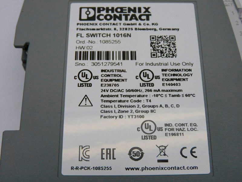 PHOENIX CONTACT FLSWITCH1016N 1085255 24VDC NSMP