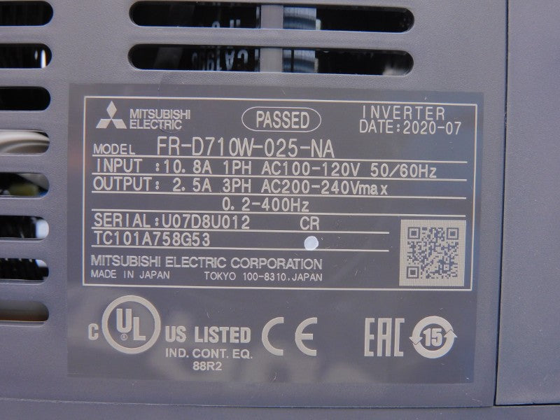 MITSUBISHI ELECTRIC FR-D710W-025-NA 200-240V 10.8A NSMP