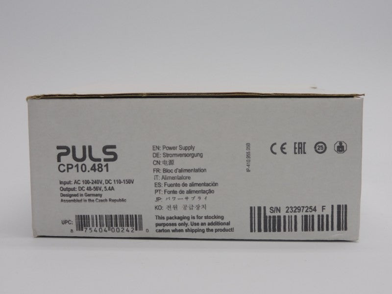 PULS CP10.481 100-240VAC 6.0-5.2A NSMP