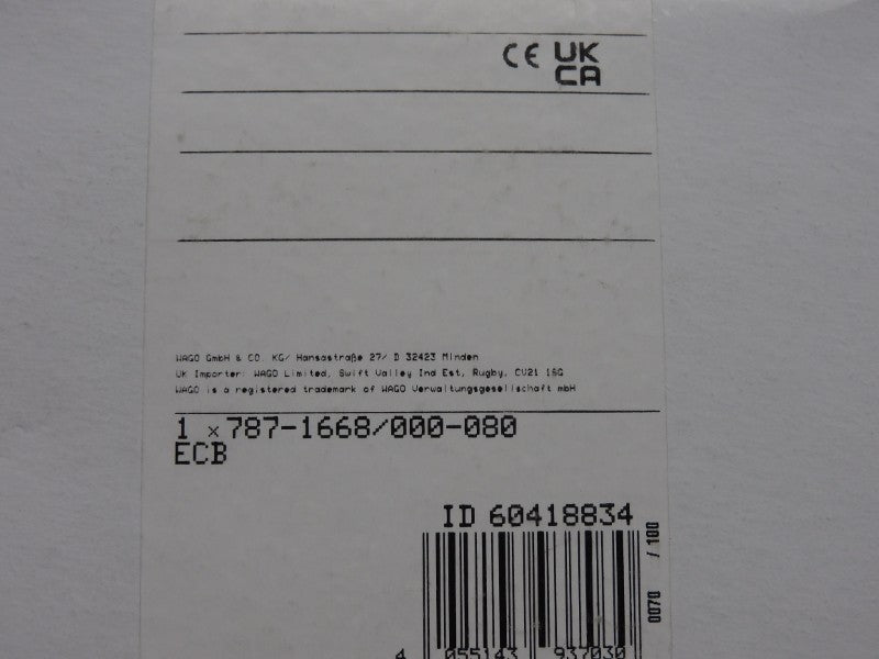 WAGO 787-1668/0000-0080 F/W 2.41 24VDC 1-10A NSFS