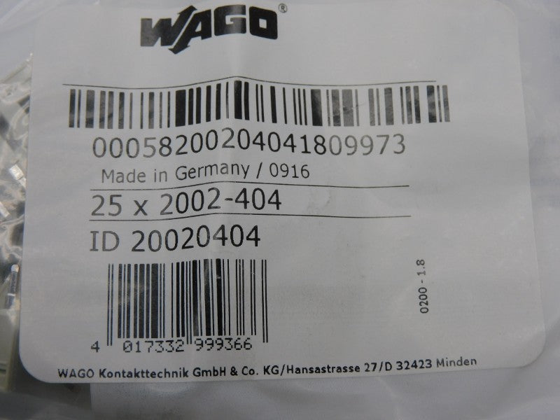 WAGO 2002-404 (PKG OF 25) NSMP