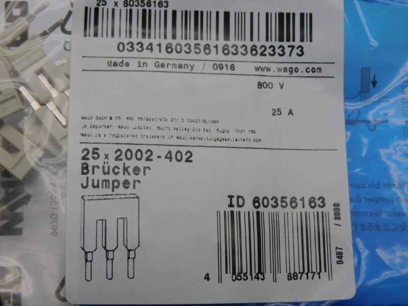 WAGO 2002-402 800V 25A (PKG OF 25) NSMP