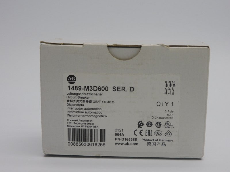 ALLEN BRADLEY 1489-M3D600 SER. D 240V 60A NSMP
