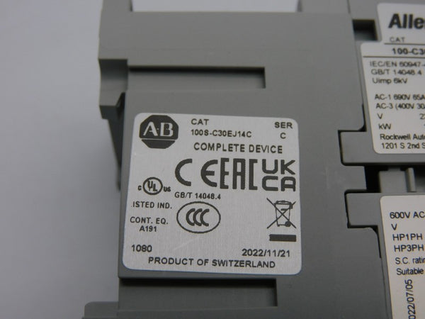 ALLEN BRADLEY 100S-C30EJ14C SER. C 24VDC 65A NSNP