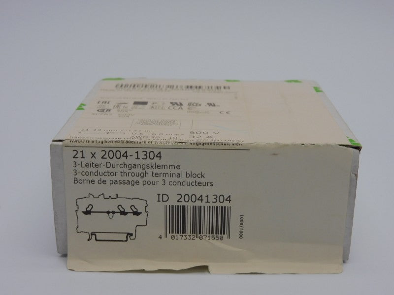 WAGO 2004-1304 800V 32A (PKG OF 21) NSMP