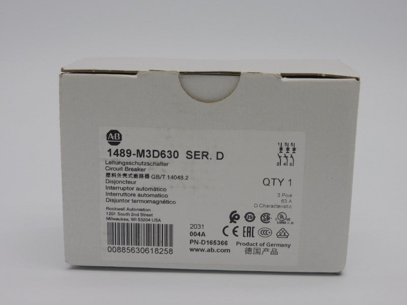 ALLEN BRADLEY 1489-M3D630 SER. D 240V 63A NSMP