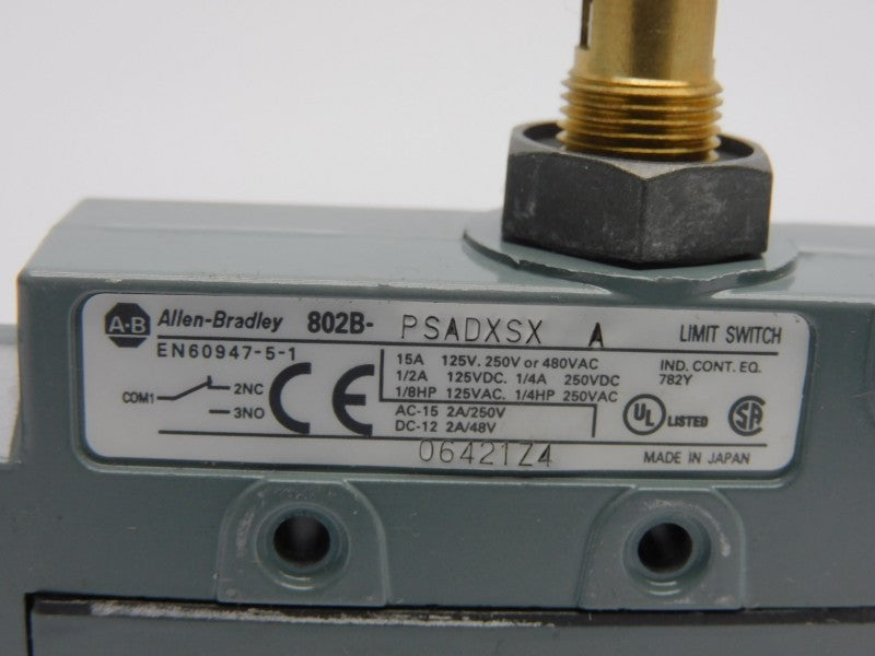 ALLEN BRADLEY 802B-PSADXSX SER. A 480VAC 15A UNMP