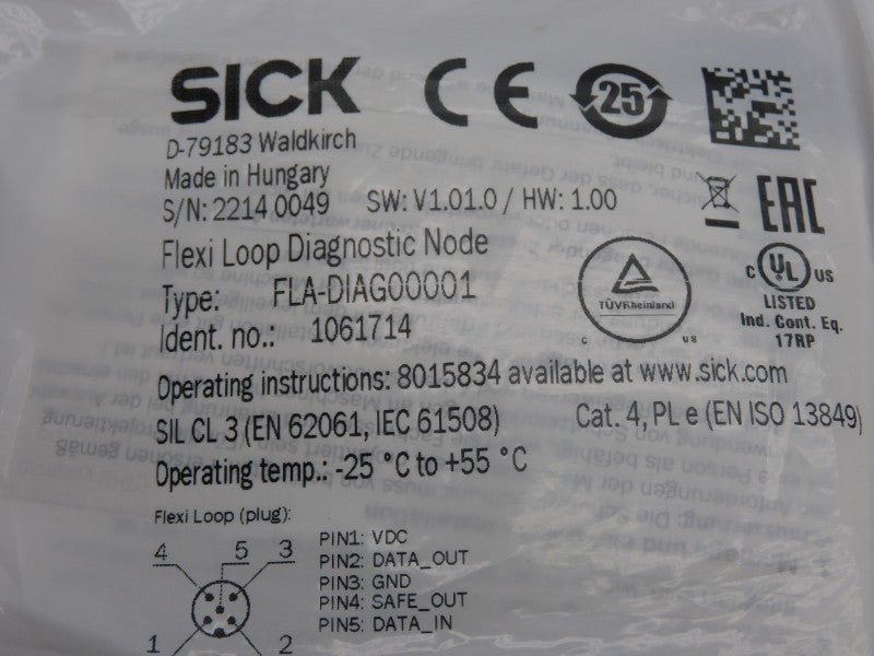 SICK FLA-DIAG00001 1061714 F/W V1.01.0 NSMP