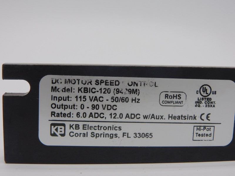 KB ELECTRONICS KBIC-120 9429M 115VAC 18A NSMP