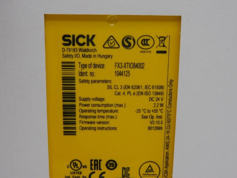 SICK FX3-XTIO84002 1044125 F/W V3.10.0 24VDC NSMP