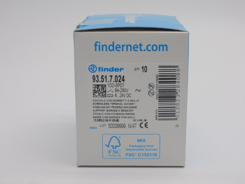 FINDER 93.51.7.024 250V 6A (PKG OF 10) NSMP