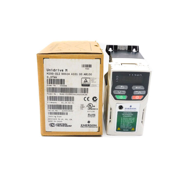 CONTROL TECHNIQUES M200-01200024A10100AB100 F/W 01.04.02.02 0-240V 5.3A NSMP