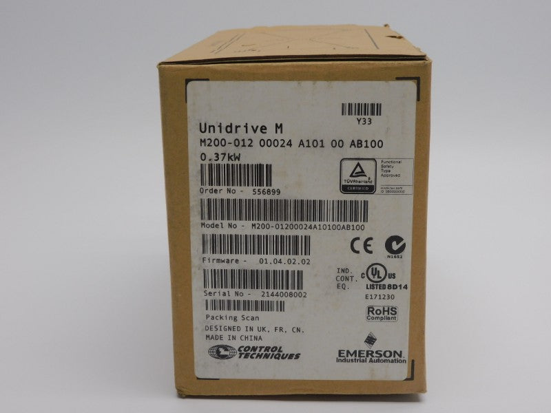 CONTROL TECHNIQUES M200-01200024A10100AB100 F/W 01.04.02.02 0-240V 5.3A NSMP